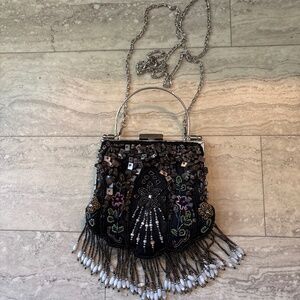 Elegant Sequin Beaded Fringed Evening Bag FS2